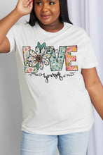 Load image into Gallery viewer, Simply Love Full Size LOVE YOURSELF Graphic Cotton Tee
