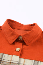 Load image into Gallery viewer, Double Take Plaid Contrast Corduroy Shacket
