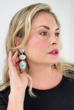 Load image into Gallery viewer, Retro Turquoise Oval Dangle Earrings
