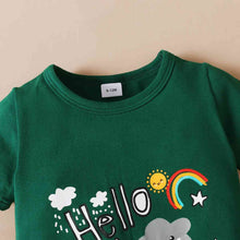 Load image into Gallery viewer, HELLO HAPPY Graphic Short Sleeve Jumpsuit
