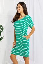Load image into Gallery viewer, Zenana Springtime Sunshine Full Size Striped T-Shirt Dress
