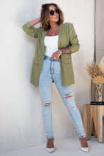 Load image into Gallery viewer, Green Open Front Flap Detail Blazer
