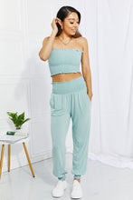 Load image into Gallery viewer, Zenana Full Size Stylish Comfort Smocked Tube Top &amp; Joggers Set
