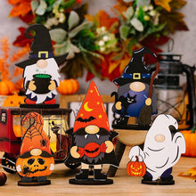 Load image into Gallery viewer, Halloween Decoration Wooden Gnome Ornaments
