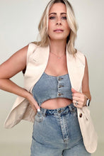 Load image into Gallery viewer, Single Button Lapel Vest Blazer With Pockets

