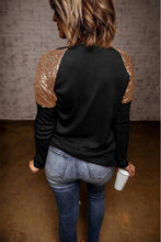 Load image into Gallery viewer, Leopard Boo Ghost Graphic Sequin Raglan Sleeve Top
