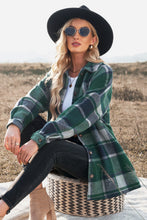 Load image into Gallery viewer, Double Take Plaid Dropped Shoulder Pocketed Shirt Jacket
