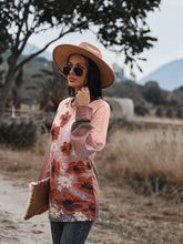 Load image into Gallery viewer, Floral Print Front Zipper Drop Shoulder Blouse
