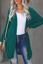 Load image into Gallery viewer, Green Bubble Sleeve Side Slit Knit Cardigan
