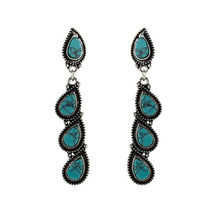 Load image into Gallery viewer, Retro Teardrop-Shaped Turquoise Dangle Earrings
