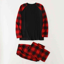 Load image into Gallery viewer, Raglan Sleeve Top and Plaid Pants Set
