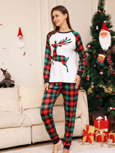 Load image into Gallery viewer, Full Size Reindeer Graphic Top and Plaid Pants Set
