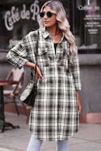Load image into Gallery viewer, Double Take Plaid Button-Up Longline Shacket with Breast Pockets
