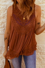 Load image into Gallery viewer, Lace Detail Buttons Back Sleeveless Top
