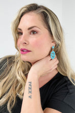 Load image into Gallery viewer, Retro Turquoise Geometric Dangle Earrings
