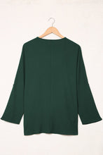 Load image into Gallery viewer, V Neck 3/4 Sleeve High Low Hem Shirt
