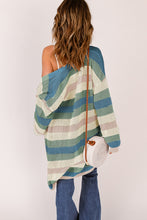 Load image into Gallery viewer, Full Size Striped Long Sleeve Openwork Cardigan
