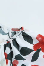 Load image into Gallery viewer, White Floral Print Buttons Tiered Ruffled Short Sleeve Shirt
