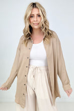 Load image into Gallery viewer, Easel "Twisted Tunic" Solid Button Down Tunic Shirt
