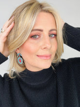 Load image into Gallery viewer, Turquoise Oval Drop Earrings
