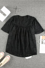 Load image into Gallery viewer, Floral Textured Ruffled Half Sleeve Babydoll Top
