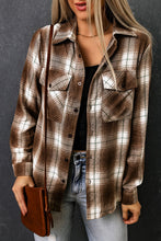Load image into Gallery viewer, Double Take Plaid Collared Neck Long Sleeve Shirt

