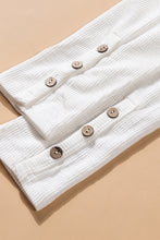 Load image into Gallery viewer, Crewneck Buttons Ribbed Knit Long Sleeve Top

