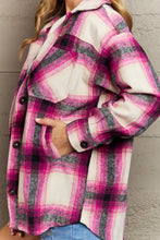 Load image into Gallery viewer, Zenana By The Fireplace Oversized Plaid Shacket in Magenta
