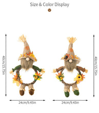 Load image into Gallery viewer, Thanksgiving Harvest Burlap Hat Gnomen Wreath

