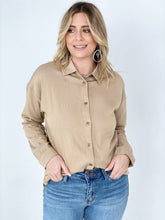 Load image into Gallery viewer, Easel "Twisted Tunic" Solid Button Down Tunic Shirt
