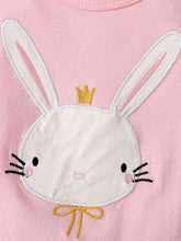 Load image into Gallery viewer, Short Sleeve Bunny Graphic Top and Bow Detail Skirt Set
