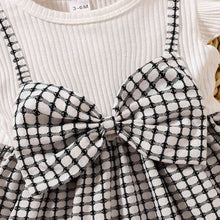 Load image into Gallery viewer, Plaid Bow Detail Round Neck Dress
