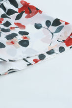 Load image into Gallery viewer, White Floral Print Buttons Tiered Ruffled Short Sleeve Shirt

