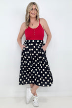Load image into Gallery viewer, Jade By Jane Polka Dot Pleated Midi Skirt
