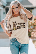 Load image into Gallery viewer, HAPPY EASTER Leopard Graphic Layered Sleeve T-Shirt
