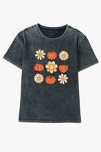 Load image into Gallery viewer, Pumpkin Floret Graphic Vintage Washed T-Shirt
