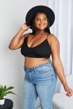 Load image into Gallery viewer, Zenana Full Size Textured Spaghetti Strap Bralette in Black
