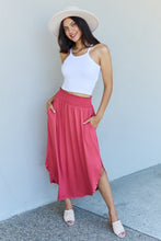 Load image into Gallery viewer, Doublju Comfort Princess Full Size High Waist Scoop Hem Maxi Skirt in Hot Pink
