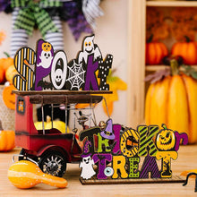 Load image into Gallery viewer, Halloween Wooden Letter Decoration Ornament
