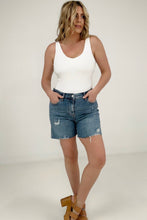 Load image into Gallery viewer, Judy Blue High Waist Embroidered Pocket Cutoff Shorts
