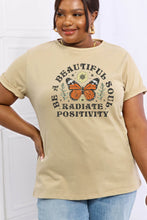 Load image into Gallery viewer, Simply Love Full Size BE A BEAUTIFUL SOUL RADIATE POSITIVITY Graphic Cotton Tee
