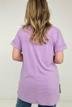 Load image into Gallery viewer, Zenana "Simply Spring" Ribbed V-Neck High-Low Hem Top with Side Slits
