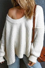 Load image into Gallery viewer, Ribbed Knit Round Neck Slouchy Chunky Sweater
