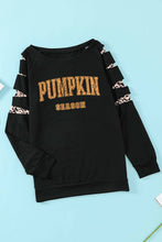 Load image into Gallery viewer, Leopard PUMPKIN SEASON Graphic Ripped Sleeve Sweatshirt
