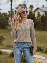 Load image into Gallery viewer, Ribbed Square Neck Long Sleeve Tee
