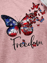Load image into Gallery viewer, FREEDOM Butterfly Graphic Short Sleeve Tee
