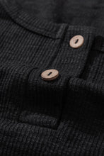 Load image into Gallery viewer, Crewneck Buttons Ribbed Knit Long Sleeve Top
