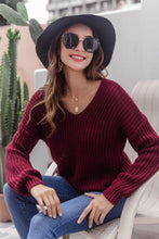 Load image into Gallery viewer, V-Neck Ribbed Knit Sweater
