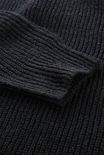 Load image into Gallery viewer, Zipper V-Neck Dropped Sleeve Hooded Solid Sweater
