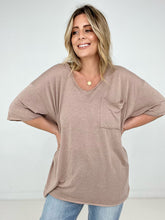 Load image into Gallery viewer, Zenana "Allie" Tri Blend Oversized Front Pocket Boyfriend Tee
